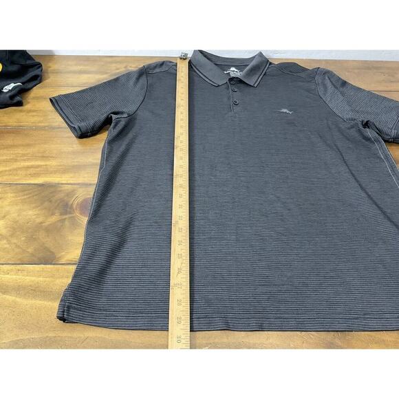 Tommy Bahama Mens Size 2XL Modal Striped Polo Shirt Dark Gray - Picture 4 of 7